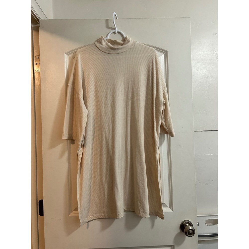Dressed in LALA beige tunic top size medium